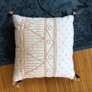 NWT Anthropologie pillow cream and navy - 22 x 22